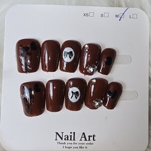 Handmade Brown Nail Set